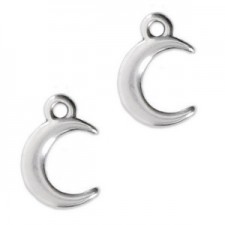 Metal charm Moon 14x10mm Antique silver